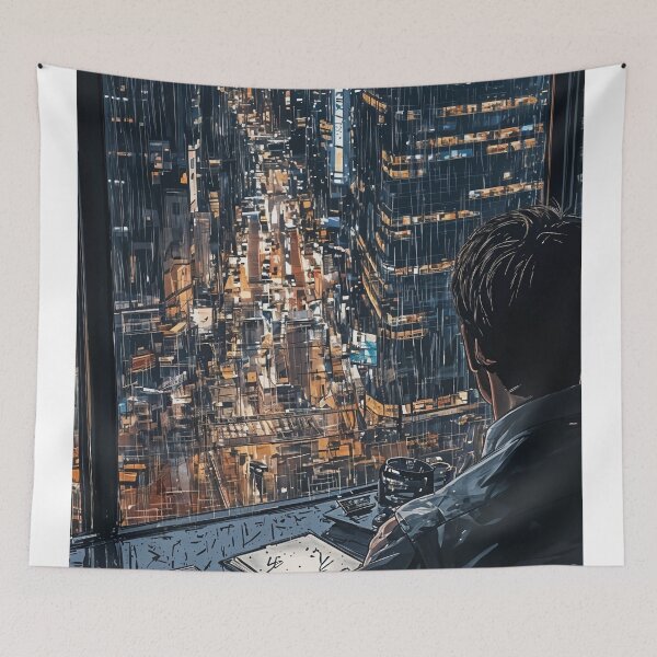 Item preview, Reflections of Solitude: A Rainy Evening in the City designed and sold by oanaunciuleanu.