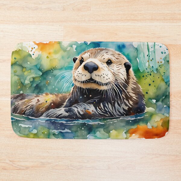 Item preview, "Sea Otter" modern, vibrant, watercolour style  designed and sold by Country-Artist.