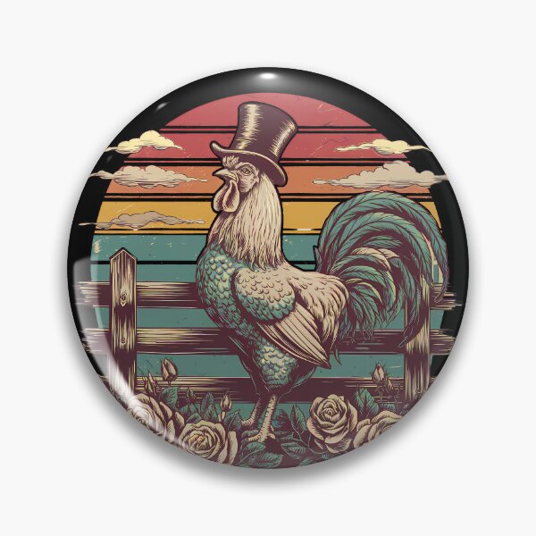 Item preview, Retro Vintage Rooster designed and sold by Funny Vintage Stickers And T-Shirts.