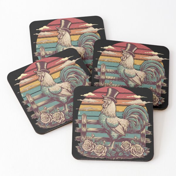 Item preview, Retro Vintage Rooster designed and sold by Funny Vintage Stickers And T-Shirts.
