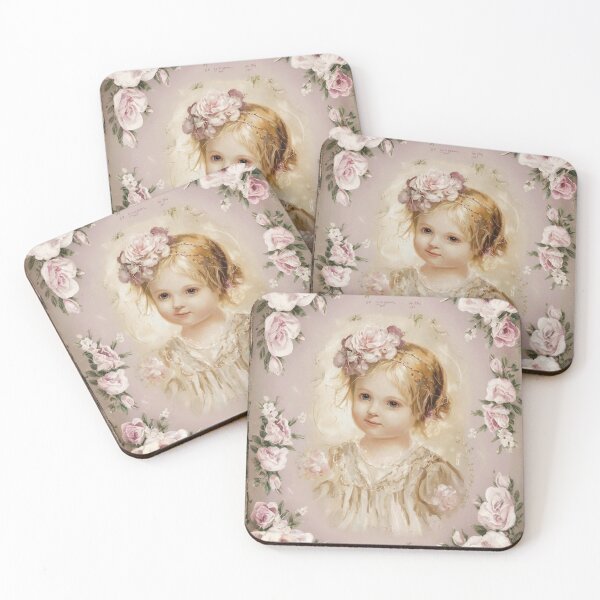 Item preview, Vintage Cabbage Rose and Young Victorian Girl designed and sold by SloganExpress.