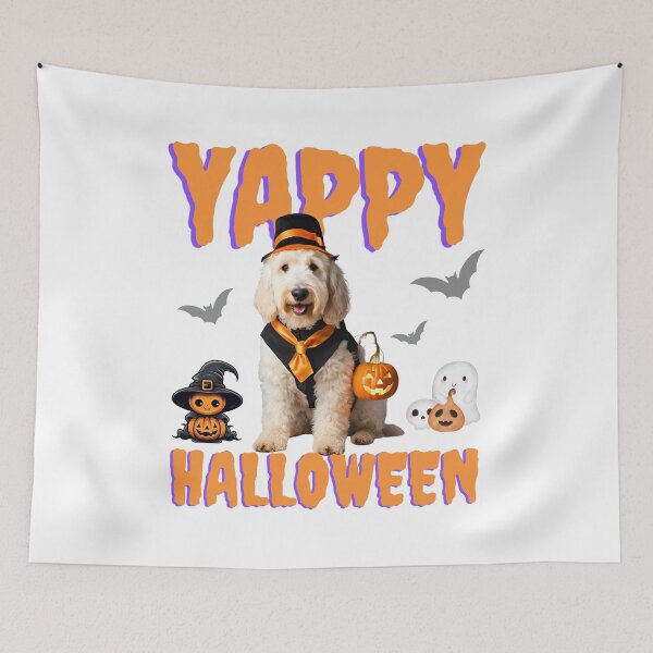 Item preview, Yappy Halloween Sheepadoodle: Adorable Halloween Design for Dog Lovers designed and sold by Fredster1966.