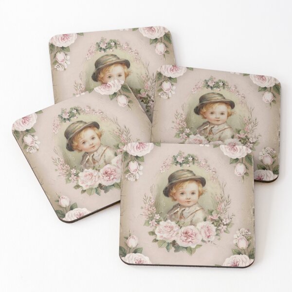 Item preview, Vintage Cabbage Rose and Young Victorian Boy designed and sold by SloganExpress.
