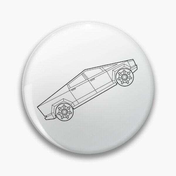 Item preview, Black and White CyberTruck - tech | minimalist | tesla Stickers designed and sold by PoshPixel.