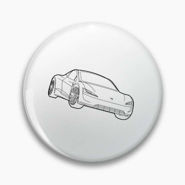 Item preview, black and white roadster - tech | minimalist | tesla Stickers designed and sold by PoshPixel.