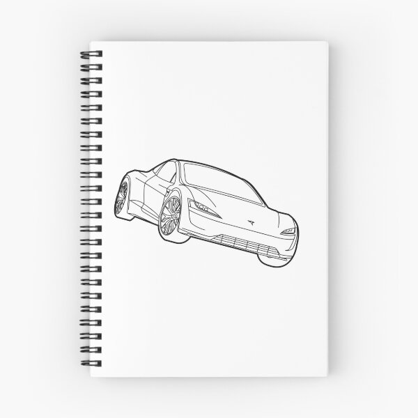 Item preview, black and white roadster - tech | minimalist | tesla Stickers designed and sold by PoshPixel.