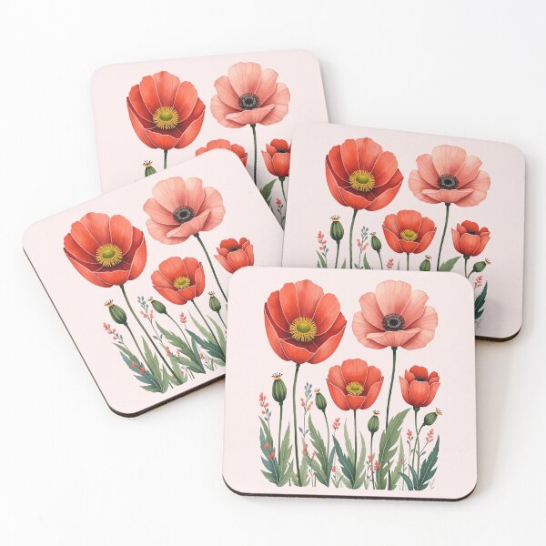 Item preview, Poppy Floral Cut-Out Stencil-Style designed and sold by taiche.