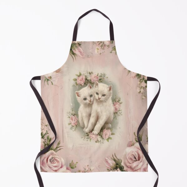 Item preview, Vintage Cabbage Rose and White Kittens designed and sold by SloganExpress.