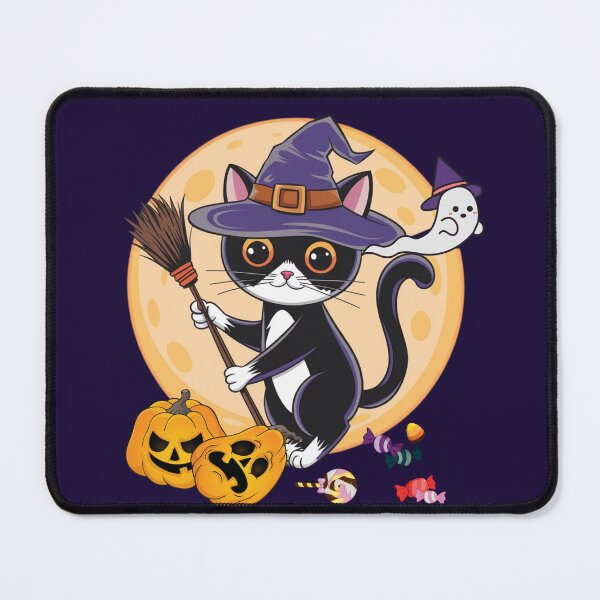 Item preview, Unique Halloween Cat Art – Perfect for Gifts and Decor" designed and sold by Playful Strokes pom@pom.