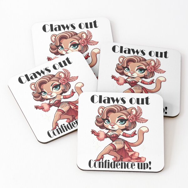 Item preview, "Claws Out, Confidence Up" Vintage Pin-up Cougar Design by LaLi Designs designed and sold by LaLi-Designs.