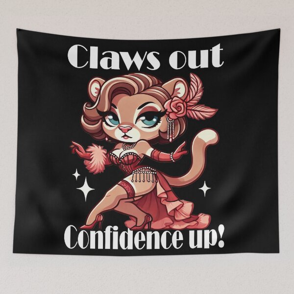 Item preview, "Claws Out, Confidence Up" Vintage Pin-up Cougar Design by LaLi Designs designed and sold by LaLi-Designs.