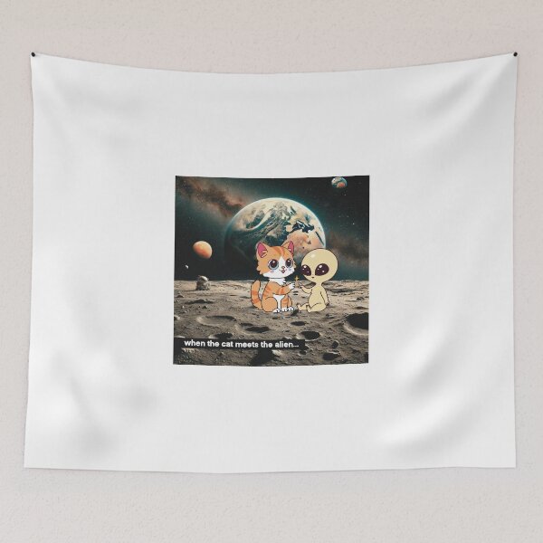 Item preview, When the cat meets the alien designed and sold by WowCustomDesign.