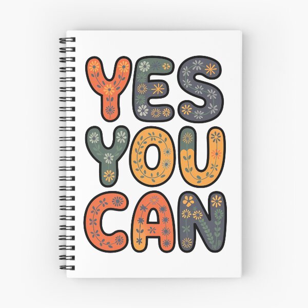 Item preview, Colorful Floral 'Yes You Can' Motivational Typography Design designed and sold by Quotes-For-All.