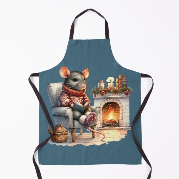 Item preview, Country rat reading by an open fireplace designed and sold by BritishDelights.