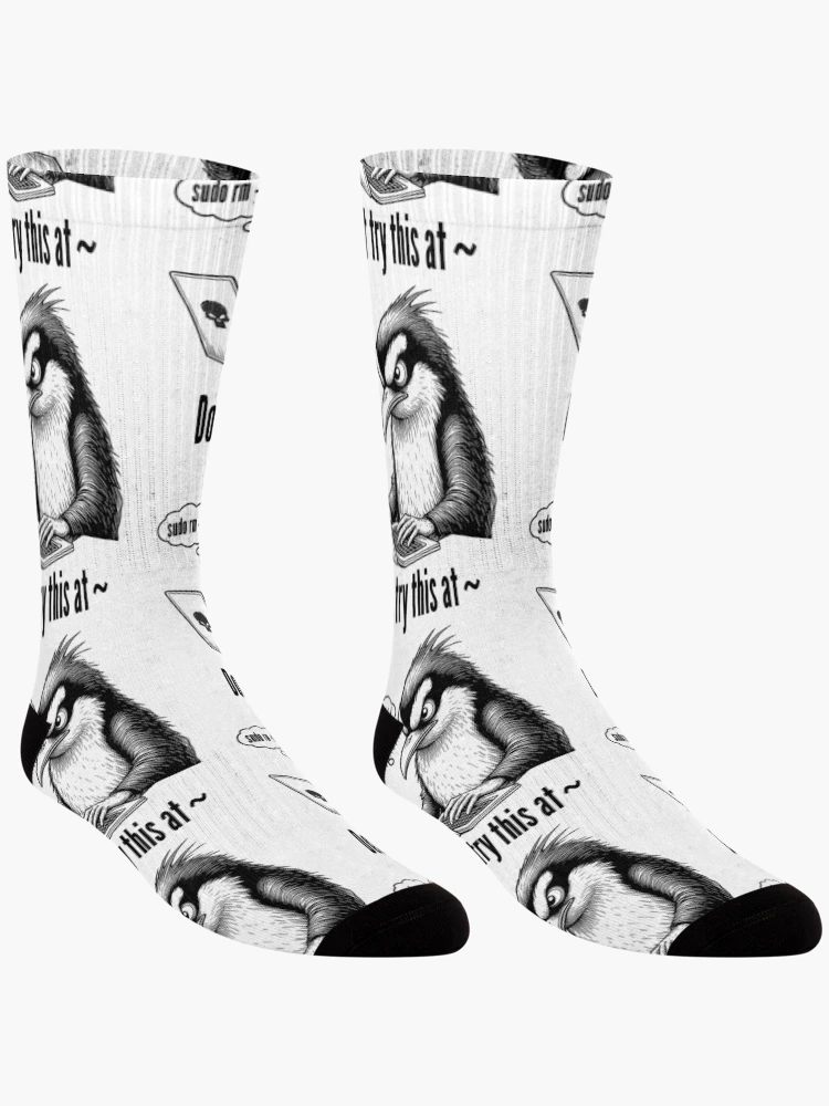 Thumbnail 3 of 5, Socks, Sudo Rm Rf Penguin Funny Sysadmin Command Line IT Coding designed and sold by GrandeDuc.