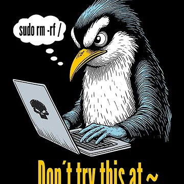 Artwork thumbnail, Sudo Rm Rf Penguin Funny Sysadmin Command Line IT Coding by GrandeDuc