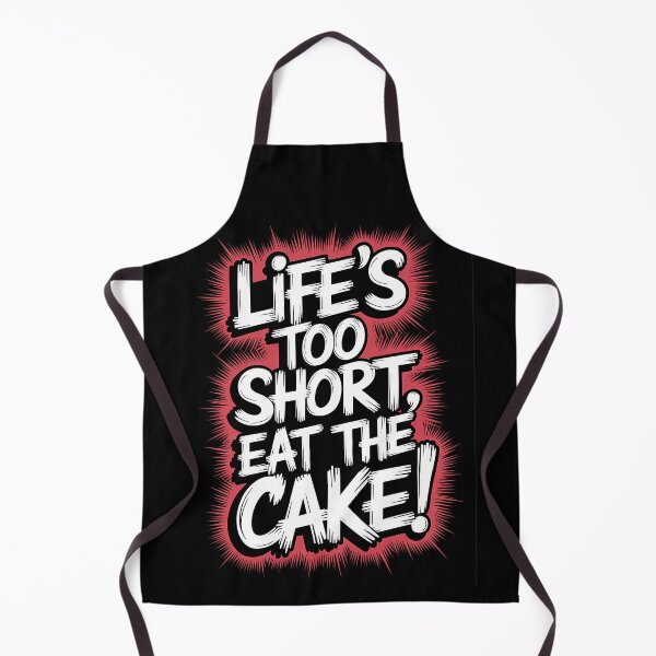 Item preview, Bold Motivational Quote 'Life's Too Short, Eat the Cake' in Vibrant Red and White Typography designed and sold by Quotes-For-All.