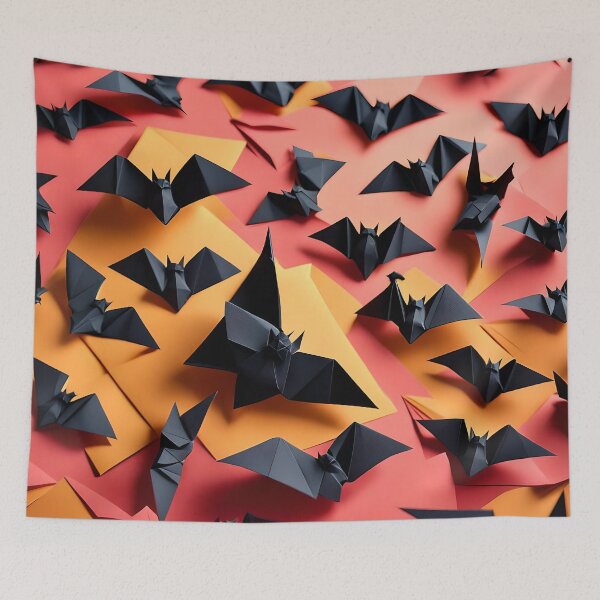 Item preview, Origami Art - Nocturnal Shadows: The Flight of Black Bats designed and sold by ArtfulFolds.