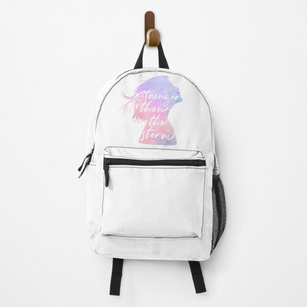 Item preview, Stronger than the storm woman silhouette watercolor lettering inspiring designed and sold by · GAMING SOUL ·.