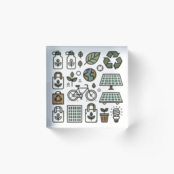 Item preview, Eco-Friendly Icons for Daily Habits designed and sold by WildVista.