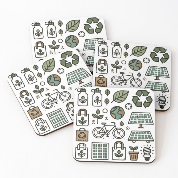 Item preview, Eco-Friendly Icons for Daily Habits designed and sold by WildVista.