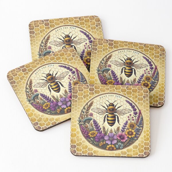 Item preview, Save the Bees Floral Design designed and sold by WildVista.