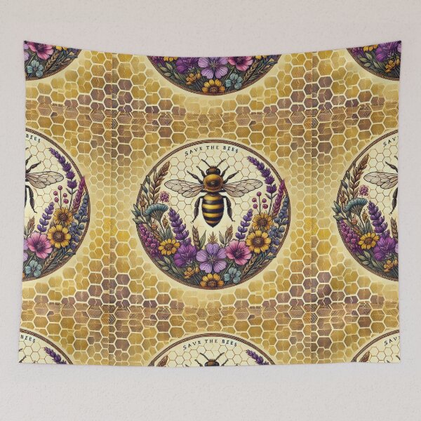 Item preview, Save the Bees Floral Design designed and sold by WildVista.