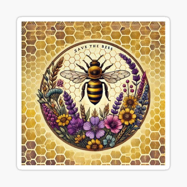 Item preview, Save the Bees Floral Design designed and sold by WildVista.