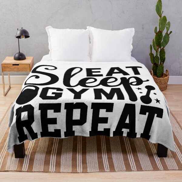 Item preview, Eat Sleep Gym Repeat Fitness Quote designed and sold by NiceQuotesBro.