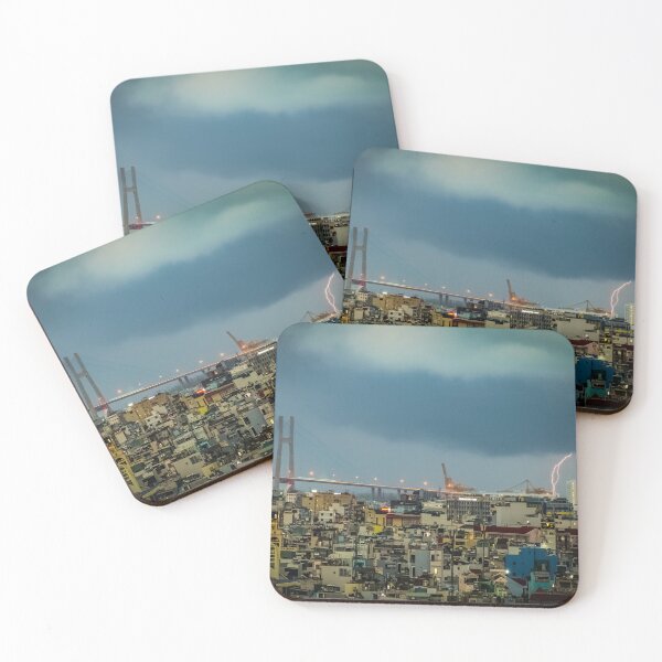 Item preview, Urban Thunderstorm: Lightning over District 7 Saigon designed and sold by KMNscapes – Ireland Prints & Beyond.