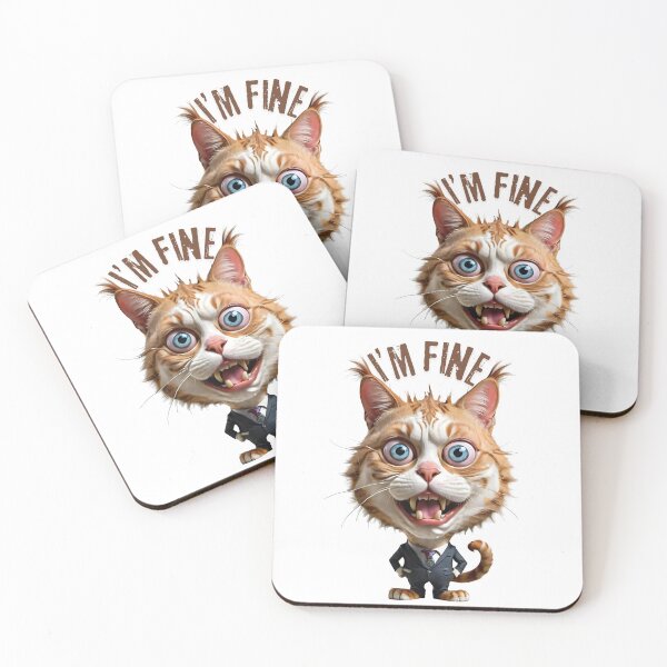 Item preview, I'm fine overstimulated corpo cat designed and sold by NebulaLabs.