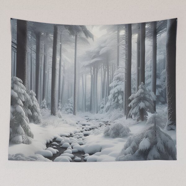 Item preview, Snow storm in the forest designed and sold by mahmoudfarrag.