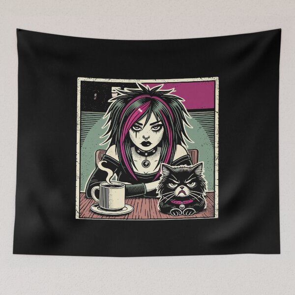 Item preview, Pastell Goth Style Mürrischer Katzenliebhaber Goth designed and sold by LuminOrb.