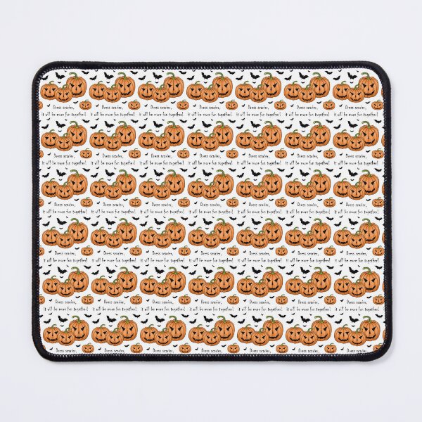 Item preview, Pattern with scary pumpkins and bats and the inscription "Dress scarier, it will be more fun together!" designed and sold by Cherevan.
