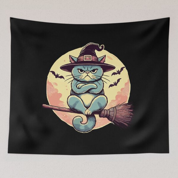 Item preview, Bad-tempered Witch Cat Funny Magician Cat designed and sold by LuminOrb.