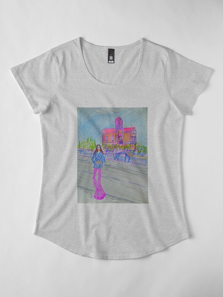 Alternate view of Fashion Illustration: Girl In Front of A House Premium Scoop T-Shirt