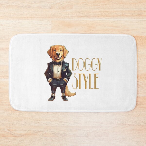 Item preview, Elegante y afable perro golden retriever vestido con traje y con las palabras Doggy Style designed and sold by planetgolden.