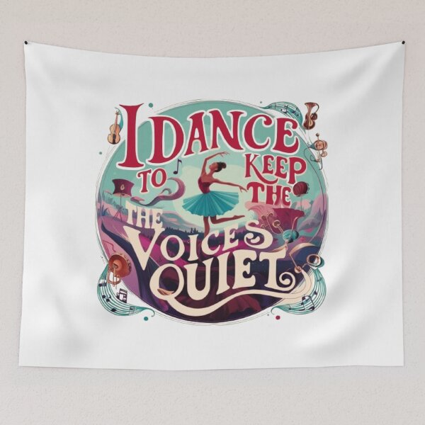 Item preview, I Dance to Keep the Voices Quiet – Surrealist Dancer in Dreamlike Landscape designed and sold by DITCHB .
