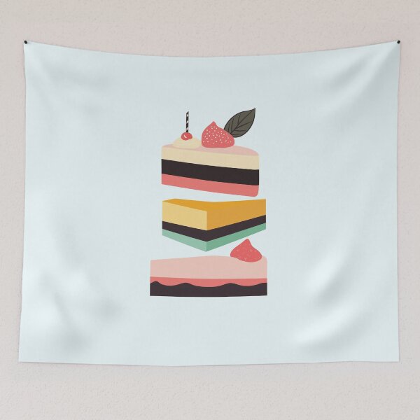 Item preview, Cake Illustration, Children's Art, Colorful Dessert Drawing, Food Illustration for Kids designed and sold by hannaprescott.