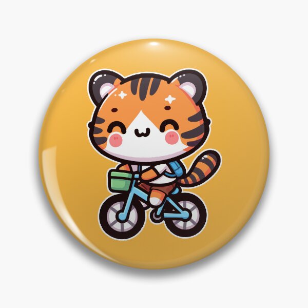 Aperçu de l'œuvre T-shirt Kawaii Cute Tiger Riding A Bicycle 2 | Animaux de compagnie et animaux pour hommes et femmes créée et vendue par panchiTWO.