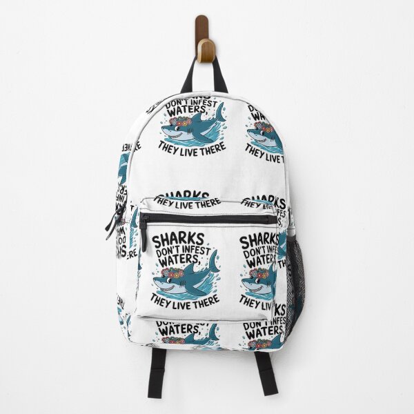 Item preview, Sharks Don’t Infest Waters, They Live There - Quirky Shark Lover's T-Shirt designed and sold by Rio77 Styles.