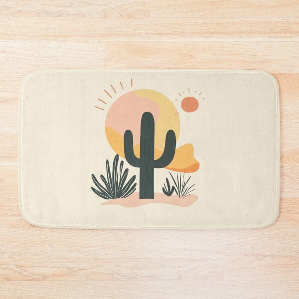 Item preview, Sun and Cactus Illustration, Child Art, Colorful Desert Landscape Drawing, Wall Decor for Kids designed and sold by hannaprescott.