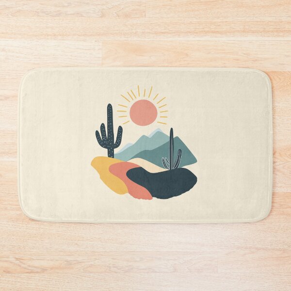 Item preview, Sun and Cactus Illustration, Child Art, Colorful Desert Landscape Drawing, Wall Decor for Kids designed and sold by hannaprescott.