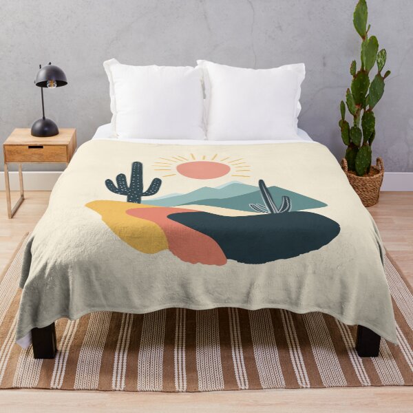 Item preview, Sun and Cactus Illustration, Child Art, Colorful Desert Landscape Drawing, Wall Decor for Kids designed and sold by hannaprescott.