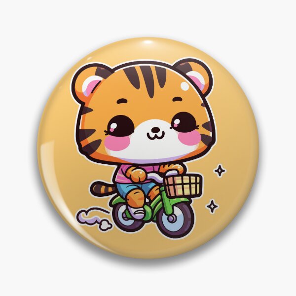 Aperçu de l'œuvre T-shirt Kawaii Cute Tiger Riding A Bicycle 3 | Animaux de compagnie et animaux pour hommes et femmes créée et vendue par panchiTWO.