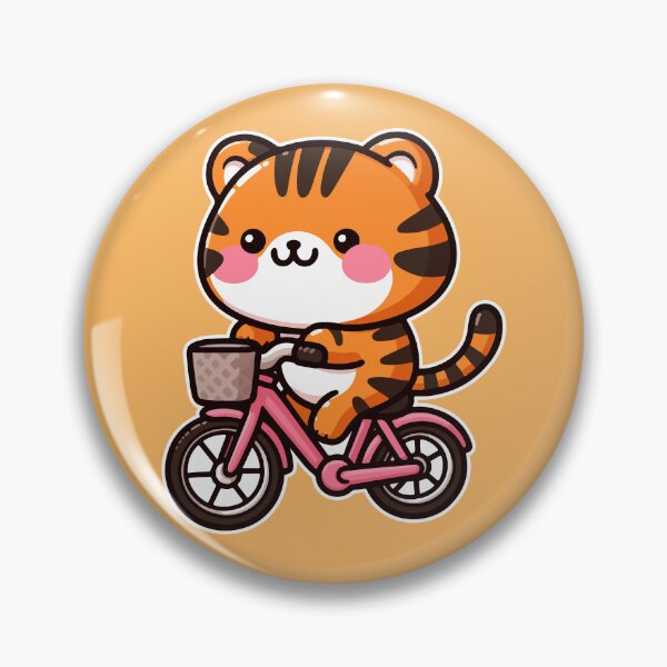 Aperçu de l'œuvre T-shirt Kawaii Cute Tiger Riding A Bicycle 4 | Animaux de compagnie et animaux pour hommes et femmes créée et vendue par panchiTWO.