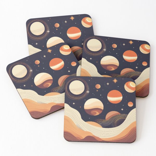 Item preview, A design of a nature-inspired space background with earthy tones, featuring planets. designed and sold by HEMRO.