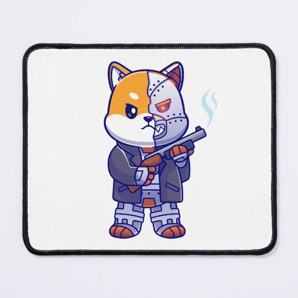 Item preview, Cute Shiba Inu Dog Robot Cyborg Holding Gun designed and sold by armianasser.
