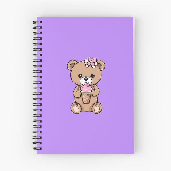 Item preview, Cute Bear Enjoying Ice Cream Illustration designed and sold by ArtistPenguin.