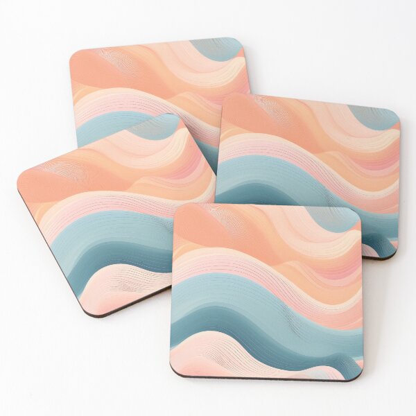 Item preview, A design of a wave-like pattern with a contemporary twist, using pastel colors. designed and sold by HEMRO.
